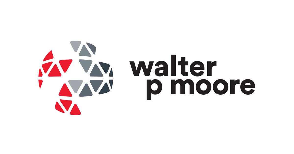 Walter P Moore and Associates logo representing a global engineering and consulting firm specializing in structural engineering, civil engineering, diagnostics, and infrastructure solutions.
